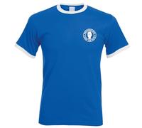 Apm Apparel Northern Soul Keep The Faith Men's Embroidered Ringer T Shirt Ska Mod Casual T-Shirt Embroidery (UK, Alpha, L, Regular, Regular, Royal/White)