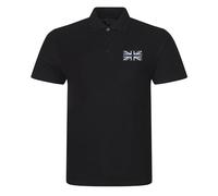 Apm Apparel Police Thin Blue Line Union Jack Embroidered Premium Men's Polo Shirt - Emergency Services (UK, Alpha, 3XL, Regular, Regular, Black)