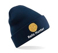 Apm Apparel Relic Hunter Metal Detector Detectorist Embroidered Beanie Hat, Bob Hat Gold Coin Metal Detecting Embroidery (UK, Alpha, One Size, Navy)
