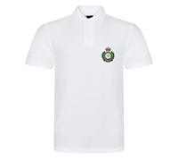 Apm Apparel Royal Engineers Insignia The Sappers Mens Embroidered Polo Shirt British Army Military Embroidery (UK, Alpha, L, Regular, Regular, White)