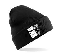Apm Apparel Ska Rude Boy Portrait Design 2 Embroidered Beanie Hat - Beanie Bob Hat Embroidery Northern Soul Keep The Faith Ska Mod Casual Two Tone (Black)