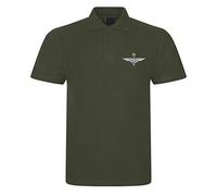 Apm Apparel The Parachute Regiment Paratrooper Paras Insignia Mens Embroidered Polo Shirt British Army Military Embroidery (UK, Alpha, XL, Regular, Regular, Military Green)