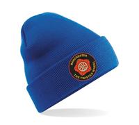 Apm Apparel The Twisted Wheel Manchester Embroidered Beanie Hat - Northern Soul Beanie Bob Hat Embroidery (UK, Alpha, One Size, Royal)