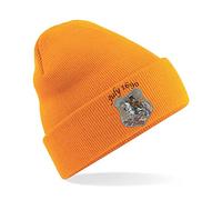 Apm Apparel William of Orange Battle of The Boyne King Billy Embroidered Beanie Hat - Beanie Bob Hat Battle of The Boyne Red Hand of Ulster Embroidery (Orange)