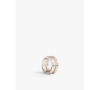 Apm Monaco Mens Apm Monaco Toi Moi Morse Code 18ct Rose Gold-Plated Metal Alloy and Cubic Zirconia Ring Silver M