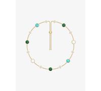 Apm Monaco Womens Apm Monaco Mediterranee Météorites 18ct Yellow-Gold Plated Alloy, Lab-Grown Malachite, Turquoise and Cubic Necklace 18K Gold Plated
