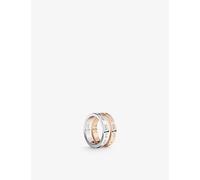 Apm Monaco Womens Apm Monaco Toi Moi Morse Code 18ct Rose Gold-Plated Sterling Silver and Cubic Zirconia Ring Silver N.5