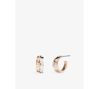 Apm Monaco Womens Apm Monaco Toi Moi Morse Code Intertwined 18ct Rose Gold-Plated Alloy, Sterling-Silver and Cubic Zirconia Hoop Earrings Silver