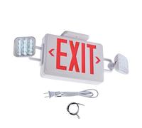 Apmeetlux Red Exit Sign with Emergency Lights, 200lm 3Hours Plug in Exit Sign Battery Backup Lights for Business,Commerical Emergency Lighting Combo UL 924 AC85-277V Double Face