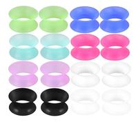 APMGONT 8 Pairs Silicone Ear Plugs Tunnels Set, 3-20mm Silicone Flexible Flesh Tunnel Plugs Double Flared Ear Plugs Expander Piercing Jewellery for Men Women, Multi-Colored (3mm)