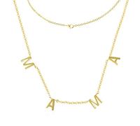 APMGONT Alphabet Necklace Gold, Stainless Steel Letter Necklace, Gold Personalize Letters Necklace, Adjustable Simple Letter Necklace Gold with LOVE DEAR MAMA LUCKY for Women Girls (C)