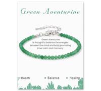 APMGONT Crystal Bracelet for women 3mm Chakra Gemstone Adjustable Bracelet For Friend Healing Beads Bracelet Yoga Stone Beads Bracelets For Women Or Men Jewelry Gift (Green Aventurine)