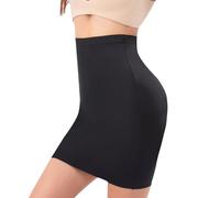 APMGONT Women Body Shaper Shaping Half Slips Underskirt Tummy Control Shaping Half Slips Body Shaper High Waist Slimming Slip Seamless Underskirt for Women (UK, Alpha, XL, Regular, Regular, Black)