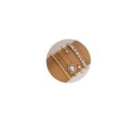APMGONT Women Gold Silver Bracelet Set, Adjustable Open Cuff Bracelet Set, Stackable Cuff Bangles Set, Adjustable Layered Metal Link Bracelet Set, Layered Gold Bangle Bracelet for Women and Girls (B)