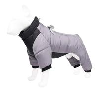 APMOE Dog Coats Waterproof with Legs and Harness Hole for Small Medium Large Dogs, Cold Weather Reflective Dog Jacket Vest for Puppy, Bichon Pomeranian Corgi Bulldog(Size:XX-Large,Color:Grey)