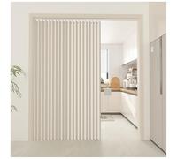 APMOE Home Room Darkening Door Curtains, Privacy Pleated Folding Curtain With Magnetic Closure Closet Door Curtains for Temporary Door Solutions Doorway Curtains(Beige,80x200cm)