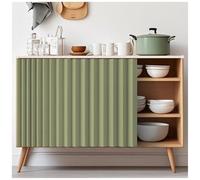 APMOE Kitchen Cabinet Short Curtains, Closet Curtain for Open Closet Waterproof/Dustproof Under Sink Curtain with Self Adhesive Track, Shelf/Desk/Under Counter/Washing Machine Curtains(Green,80x80cm)