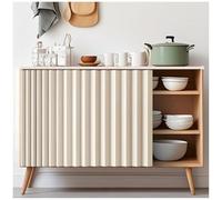 APMOE Kitchen Cabinet Short Curtains, Closet Curtain for Open Closet Waterproof/Dustproof Under Sink Curtain with Self Adhesive Track, Shelf/Desk/Under Counter/Washing Machine Curtains(Beige,80x50cm)