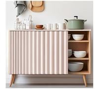 APMOE Kitchen Cabinet Short Curtains, Closet Curtain for Open Closet Waterproof/Dustproof Under Sink Curtain with Self Adhesive Track, Shelf/Desk/Under Counter/Washing Machine Curtains(Khaki,70x50cm)