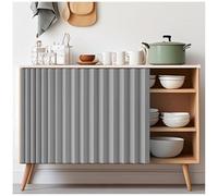 APMOE Kitchen Cabinet Short Curtains, Closet Curtain for Open Closet Waterproof/Dustproof Under Sink Curtain with Self Adhesive Track, Shelf/Desk/Under Counter/Washing Machine Curtains(Gray,80x80cm)