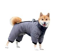 APMOE Winter Dog Warm Coat Waterproof with Legs and Harness D-Rings for Small Medium Large Dogs, Reflective Puppy Jacket Vest for Cold Weather(Size:X-Large,Color:Grey)