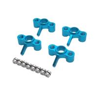 APMXQWIL Compatible With JLB For Racing For Cheetah 11101 21101 J3 For Speed 1/10 RC Car Upgrade Parts 4Pcs Metal Steering Knuckles Hub Carrier RC Car Accessories(Blue)