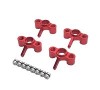 APMXQWIL Compatible With JLB For Racing For Cheetah 11101 21101 J3 For Speed 1/10 RC Car Upgrade Parts 4Pcs Metal Steering Knuckles Hub Carrier RC Car Accessories(Red)