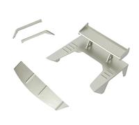 APMXQWIL Compatible With WPL D12 1/10 RC Drift Car Upgrade Parts Decoration Kit RC Car Air Deflector Tail Wing Spoiler Window Sun Visor Set RC Car Parts(Silver)