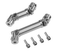 APMXQWIL RC Car Parts Compatible With TRX4M For Bronco 1/18 RC Crawler Car Upgrade Modification Parts Accessories 2PCS Steel Driveshaft(Silver)