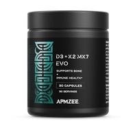 APMZEE D3 + K2 MK7 EVO Supplement | 90 Vegan Capsules | Vitamin D3 & K2 Synergy | Supports Bone Strength, Immune Function & Calcium Absorption | Heart & Circulation Health | High Absorption Formula