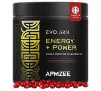 APMZEE EVO AXN Pre & Intra Workout Powder - Pomegranate 330g (~30 Servings) | Creatine Monohydrate + Full EAAs + Electrolytes | Natural Colours | Boosts Strength, Hydration | UK-Made