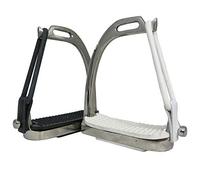 Apna Horse Riding Training Stainless Steel Safety Rubber Peacock Stirrup Iron Whites 4.75"