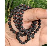Apnisanskriti Original Black Rudraksha Mala (Lab Certified, 108+1 Beads, Tassel-Free Design) Beads for Pooja Astrology Wearing in Neck/Holding