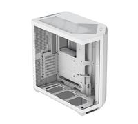 APNX V1 Dual-Chamber ATX Mid-Tower Airflow PC Case, Panoramic Glass Panels, 10 Fan Slots, 360mm Radiator Support, Front Angular Intake 16cmx2 Fan Bracket, GPU Mount, Cable Management, Type-C, White