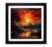 Apocalypse Now Palette Knife Framed Wall Art Print 18x18 Inch Black