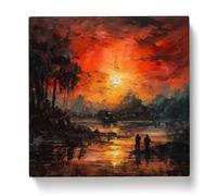 Apocalypse Now Palette Knife Painting Canvas Print | Gallery Wrapped 30mm Frame Wall Art | 20x20 inches | Ready to Hang | Modern Picture | Living Room Bedroom Lounge Office