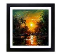 Apocalypse Now Palette Knife Painting No.1 Framed Print | 18x18 Inch Black Framed Wall Art | Ready to Hang | Modern Historical Picture | Living Room Bedroom Lounge Office