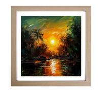 Apocalypse Now Palette Knife Painting No.1 Framed Print | 18x18 Inch Oak Framed Wall Art | Ready to Hang | Modern Historical Picture | Living Room Bedroom Lounge Office