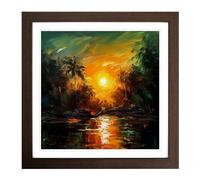 Apocalypse Now Palette Knife Painting No.1 Framed Print | 18x18 Inch Walnut Framed Wall Art | Ready to Hang | Modern Historical Picture | Living Room Bedroom Lounge Office