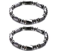 Apocalyptic-K 6MM Diamond Magnet Bracelets, Pack of 2, Black, Eliminate Static Electricity (Black Diamond Magnet Bracelets，6MM)