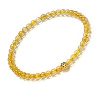 Apocalyptic-K Natural Rhombic Stone Bracelet with 925 Sterling Silver，3-4MM，Natural Tourmaline,Obsidian，Spinel Beaded Bracelet,Individuality, Fashion Gift (4MM, Gold Hair Spinel Beaded)