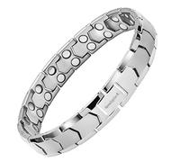 Apocalyptic-K Titanium Men's Magnetic Anklet, Men's Magnet Anklet,Eliminate Static Electricity (Silver, 24.5cm/9.5 Inches)