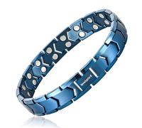 Apocalyptic-K Titanium Men's Magnetic Bracelets, Pure Titanium (Light),Double Powerful Magnet Bracelets,Eliminate Static Electricity (Blue Magnetic Bracelet)