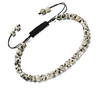 Apocalyptic-K Women's 925 Sterling Silver/Gold Anklet, │4MM│9.5-12.5 in│，Natural Stone, Hand Woven (Size Adjustable) (Speckled Rock)