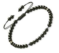 Apocalyptic-K Women's 925 Sterling Silver/Gold Anklet, │4MM│9.5-13 in│，Natural Stone, Hand Woven (Size Adjustable) (Black Tourmaline&925 Sterling Silver,4MM)