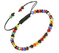 Apocalyptic-K Women's Coloured Agate Anklet&925 Sterling Silver, │4MM│9.5-12.5 in│，Natural Stone, Hand Woven (Size Adjustable) (Coloured Agate)