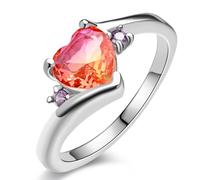 Apocalyptic-K Zirconia Ring，Titanium Steel Ring Inlaid With Cube Shaped Zirconia, Jewellery Gift, with beautiful gift box. (9（60MM） Φ19MM, Pinkish Yellow Zirconia)