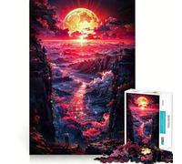 Apocalyptic Sunset - Dreamscape Valley for Adults 1000 Piece Puzzle Cognitive Train Clean Connection Pattern Build Room Art (38x26cm)