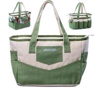 APOFFICE Washable Pottery Tool Bag Art Supply Storage, Art Bags for Suppliers, Knitting Yarn Organizer, Craft Tote Bag with 30 Pockets