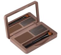 apofly 2 Color Eyebrow Powder Waterproof Natural Brow Powder Eyebrow Stamp Duo Sculpting Kit for Girls Women Dark Brown and Grey 1set
